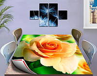 Покрытие для стола, мягкое стекло с фотопринтом, Роза 80 х 120 см (1,2 мм)