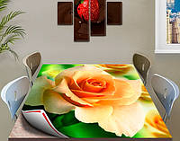 Покрытие для стола, мягкое стекло с фотопринтом, Роза 90 х 120 см (1,2 мм)