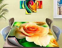 Покрытие для стола, мягкое стекло с фотопринтом, Роза 100 х 120 см (1,2 мм)