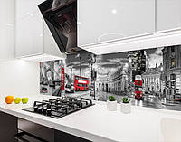 Кухонная панель на стену жесткая улицы Лондона с мостами, с двухсторонним скотчем 62 х 205 см, 1,2 мм