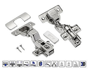 Завіса меблева внутрішня GTV ZM-ECHC07BEO PRESTIGE гідравлічна з дотягом планка H=0