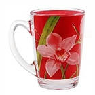 Стеклянная кружка Luminarc New Morning Red Orchis для кофе и чая 320 мл (N1197) Оригинал