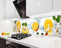 Кухонный фартук заменитель стекла лимон во льду, на двухстороннем скотче 68 х 305 см, 2 мм