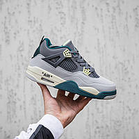 Мужские демисезонные кроссовки Nike Air Jordan 4 Retro (серые) высокие повседневные кроссы 2385 Найк