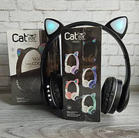 Bluetooth наушники-гарнитура беспроводные с кошачьими ушками с подсветкой,встроенным аккумулятором микрофоном