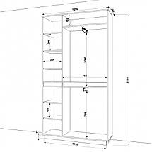 Вузька шафа 120 см з полицями та штангою для одягу FLASHNIKA HOLD No12, фото 2