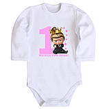 Дитячий боді з принтом на кожен місяць Бебі Бос, фото 3