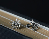 100% серебряные женские серьги 925 Паутина "neo-Gothic" Gabor Nagy style