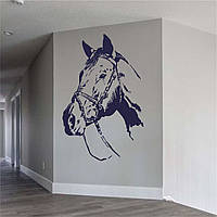 Трафарет для покраски Голова коня, одноразовый из самоклеящейся пленки 170 х 115 см