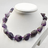 Бусы Аметист 42 см 20х13х13 мм Кусковой