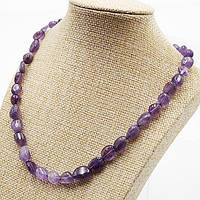 Бусы из Аметиста 12х8х6 мм 40 см Галтовка Застежка Серебро