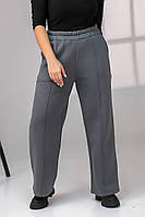 Утепленные женские брюки свободного кроя "Палаццо" размеры 42 44 44 46 48 мокко серый