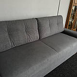 Новий прямий розкладний в тканині диван, фото 4