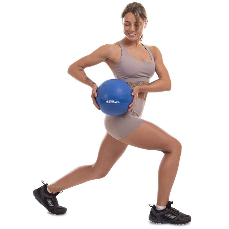Мяч медицинский слэмбол для кроссфита Zelart Slam Ball Fit 5165-4 вес 4кг Blue - фото 6 - id-p2067608230