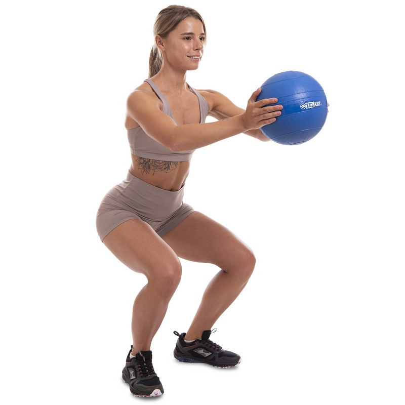 Мяч медицинский слэмбол для кроссфита Zelart Slam Ball Fit 5165-4 вес 4кг Blue - фото 7 - id-p2067608230