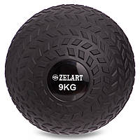 М'яч медичний слембол для кросфіту Zelart Slam Ball 5729-9 вага 9 кг Black