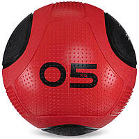 Мяч медицинский медбол для кроссфита Zelart Medicine Ball Fit 2620-5 вес 5кг Red-Black