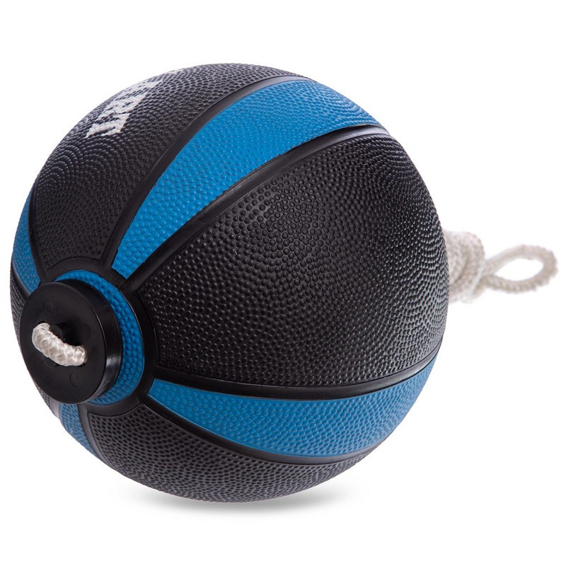 Мяч медицинский медбол для кроссфита Zelart Tornado Ball Fit 5709-2 вес 2кг Black-Light Blue - фото 2 - id-p2067608264