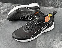 Мужские кожаные кроссовки Puma Код: К-1 чёр/бел Размеры: 40,41,42,43,44,45