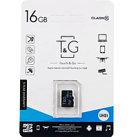 Карта памяти "T&G" Micro SDHC 16 gb 10 Class  / Черный