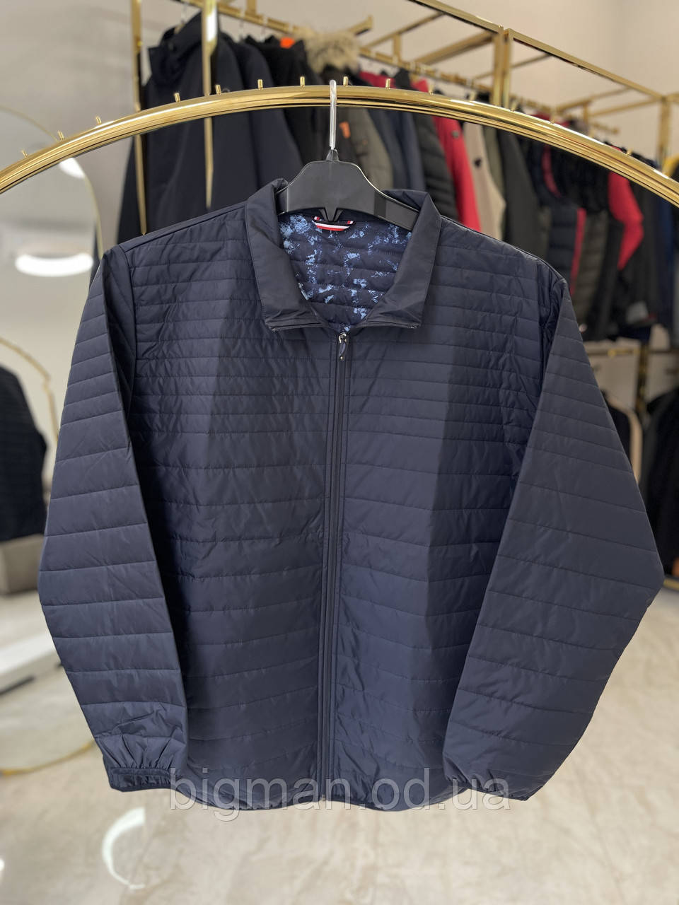 Чоловіча демісезонна куртка бомбер Borcan Club 7660 батал 3-6XL синя