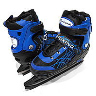 Коньки раздвижные ледовые Zelart Dingxing Action 023 размер 35-38 Blue-Black