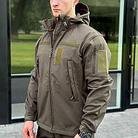 Куртка тактическая Softshell B&L олива (42 - 64р) софтшел флис Куртка полевая армейская демисезонная