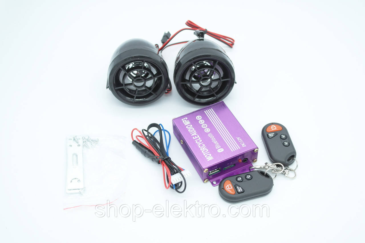 Мотоакустика , USB, Bluethooth, 2x10W 12V сигналізація, фото 1