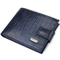 Мужской кошелек из натуральной фактурной кожи CANPELLINI Синий Advert Чоловічий гаманець з натуральної