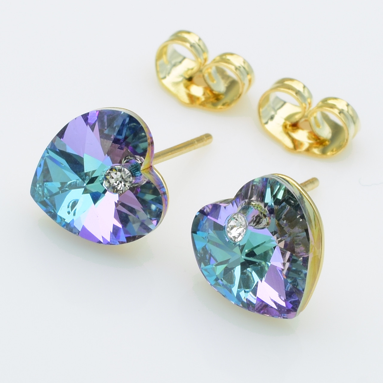 XUPING Серьги Позолота 18к Камни Swarovski Высота 1см, Ширина 1см
