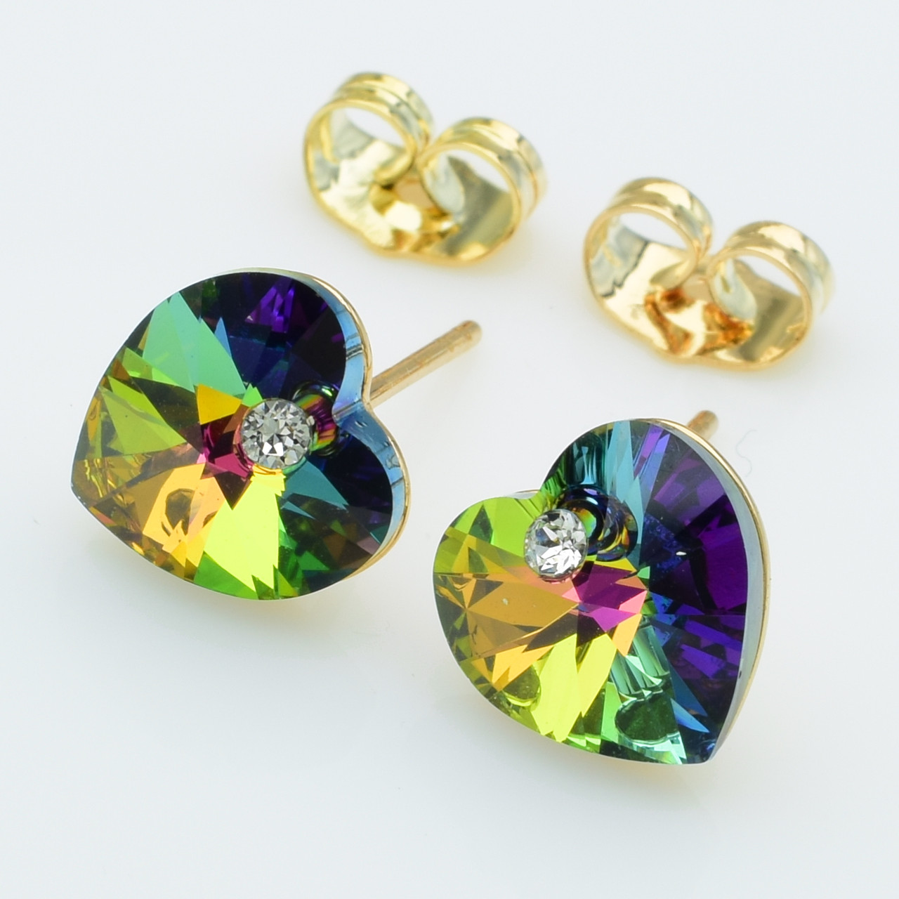 XUPING Серьги Позолота 18к Камни Swarovski Высота 1см, Ширина 1см