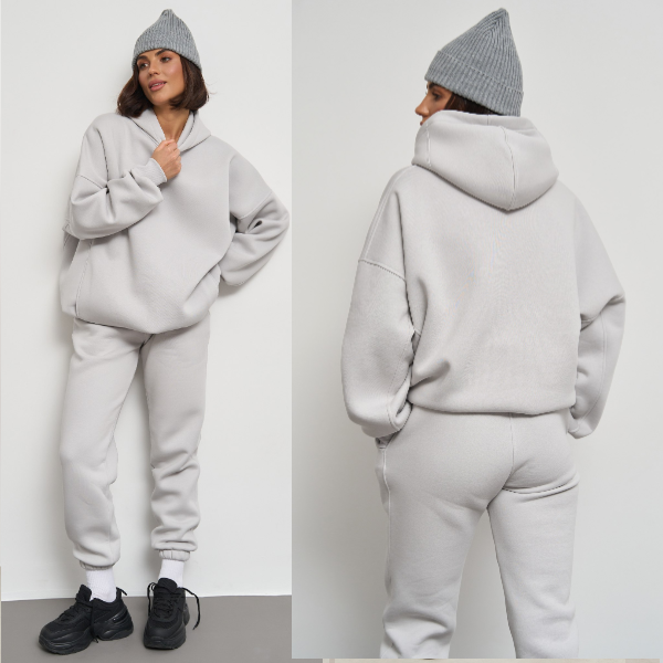 Теплий флісовий жіночий костюм з OVERSIZE Худі від Fanme