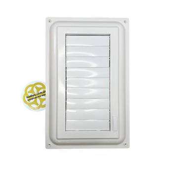 Решітка для вентиляції з пластику 35х55 см з сіткою, білий GUPLAST