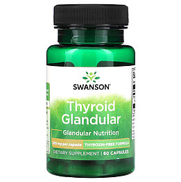 Thyroid Glandular 200 мг Swanson 60 капсул