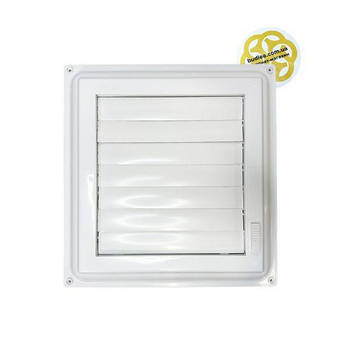 Решітка під витяжку для вентиляції 43х45 см з сіткою, пластик, білий GUPLAST