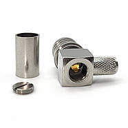 ВЧ роз'єм QMA Male (тато) кутовий 90° обтискний на кабель RG-59 РК-75-3 SYV-50-4 LMR-240 KSR-240 для FPV антен, передавачів, фото 2