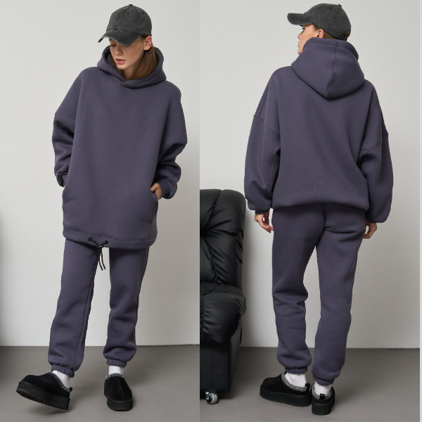 Теплий флісовий жіночий костюм з OVERSIZE Худі від Fanme