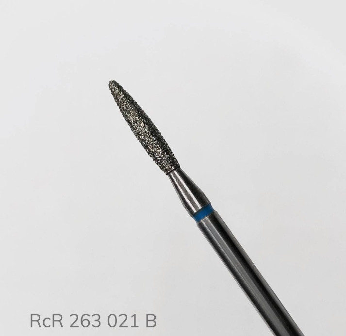 Фреза алмазне полум'я синьою насічкою RcR 263 021B
