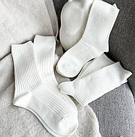 Білі жіночі кашемірові шкарпетки, високі однотонні шкарпетки в рубчик