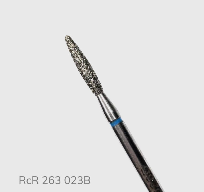 Фреза алмазне полум'я синьою насічкою RcR 263 023B
