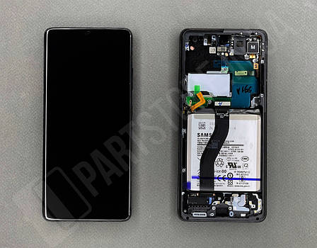 Дисплей Samsung G998 Black S21 Ultra (GH82-24591A) сервісний оригінал у зборі з рамкою (переклеєне скло), фото 3