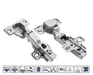Завіса меблева напівнакладна GTV ZP-COCA8450-BE без пружини H=0