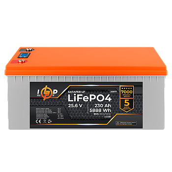 Акумулятор LP LiFePO4 LCD 24V (25,6V) - 230 Ah (5888Wh) (BMS 200A/100A) пластик