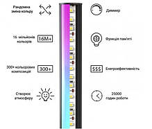 Торшер підлоговий Rgb, кутовий підлоговий світильник, Led-лампа підлогова 140 см чорний, Bluetooth керуванням, фото 6