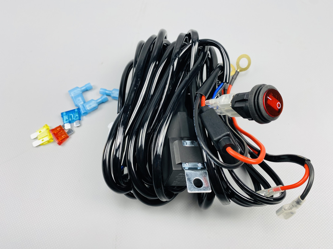 Проводка для будь-яких led фар і led bar в зборі 0-30A 3 м кабель перемикач/реле запобіжники, фото 1