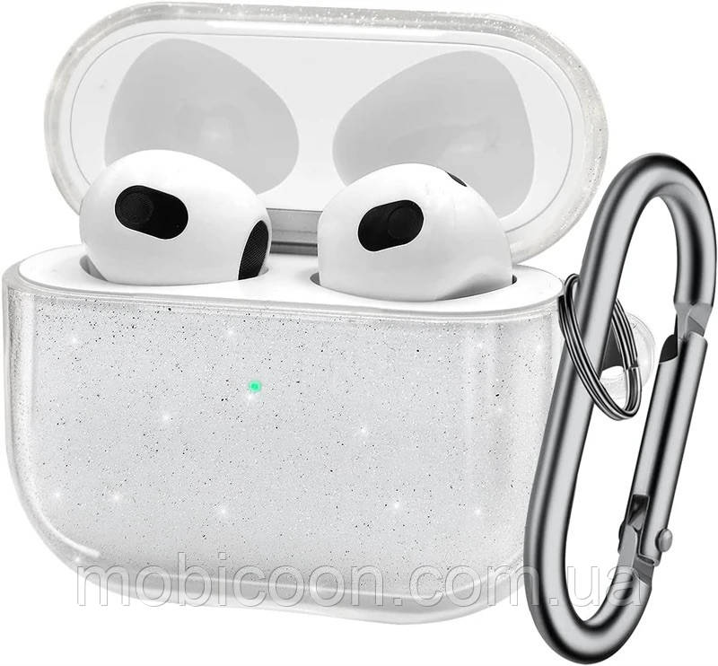 Чохол прозорий із блискітками для AirPods 1/2