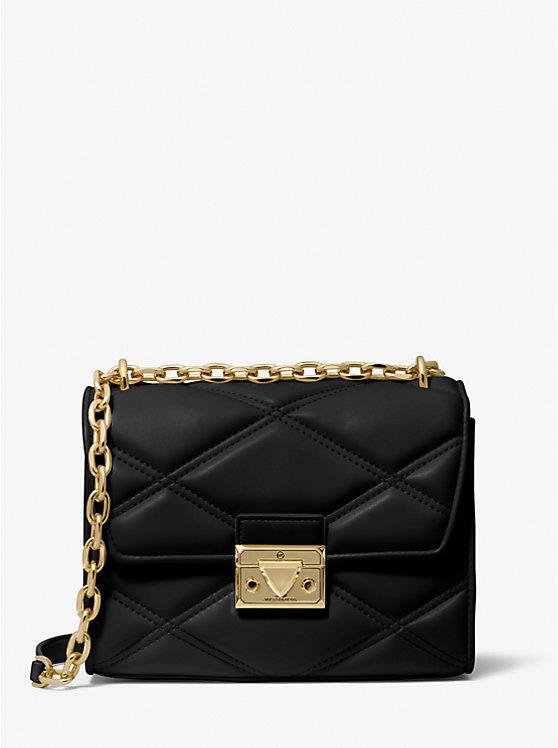 Жіноча сумка MICHAEL KORS Serena Small Quilted Faux Leather Crossbody Bag (чорна)