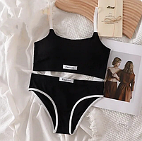Жіночий комплект спортивної білизни XS-L, Чорний