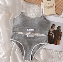 Жіночий комплект спортивної білизни XS-L, Світло сірий