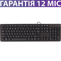 Клавиатура для компа A4Tech KK-3 Black (черная), с разъемом USB, проводная, мембранная